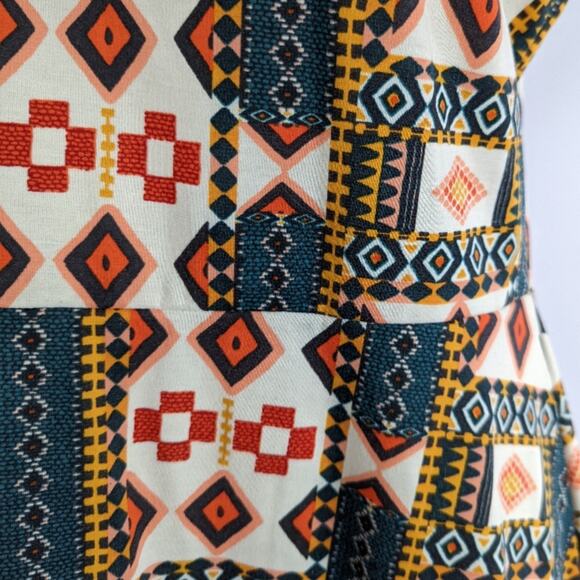 H&M Aztec Print Fit and Flare Skater Dress Large - Picture 3 of 4